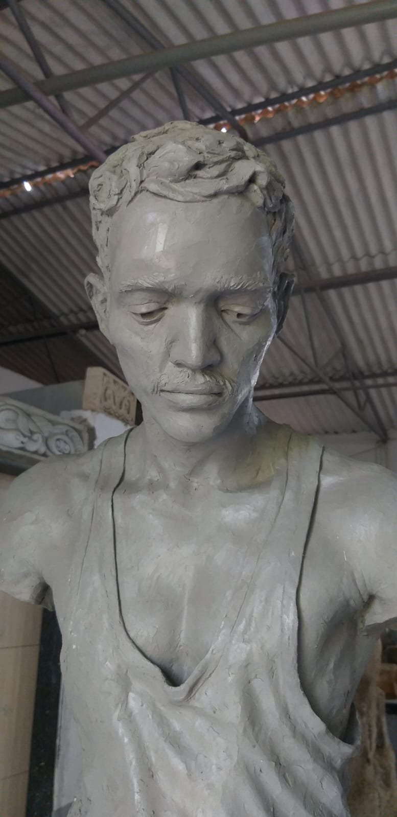 Realistic Male Clay Bust